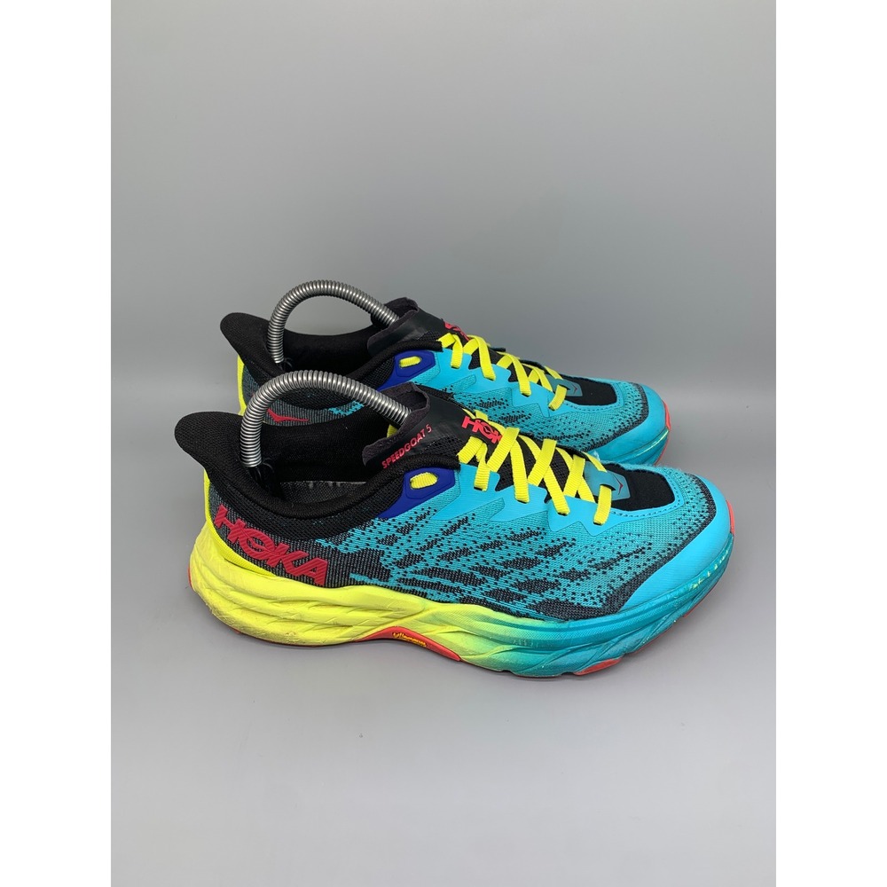 Hoka One Speedgoat 5 Blue Black Trail Running Shoes Women's Sz 8